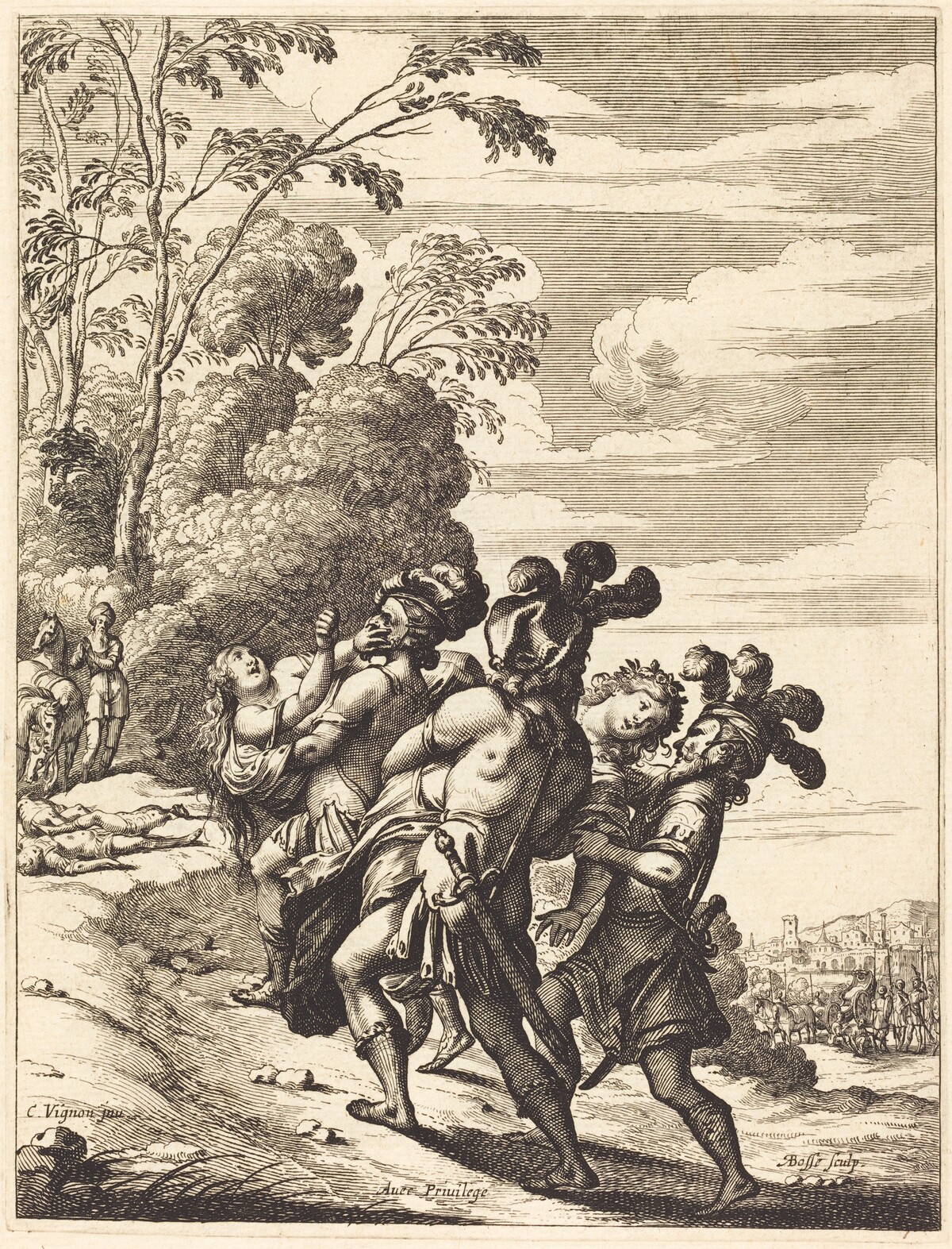 Illustration to Jean Desmarets' "L'Ariane" by Abraham Bosse after Claude Vignon