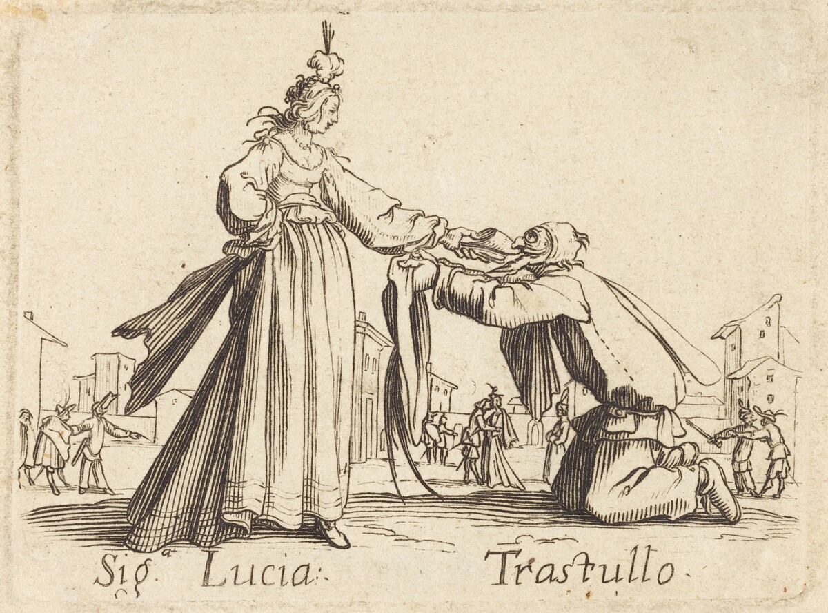Signa. Lucia and Trastullo by after Jacques Callot