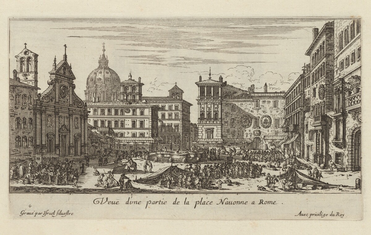 Veuë d'une partie de la place Navonne a Rome by Israël Silvestre