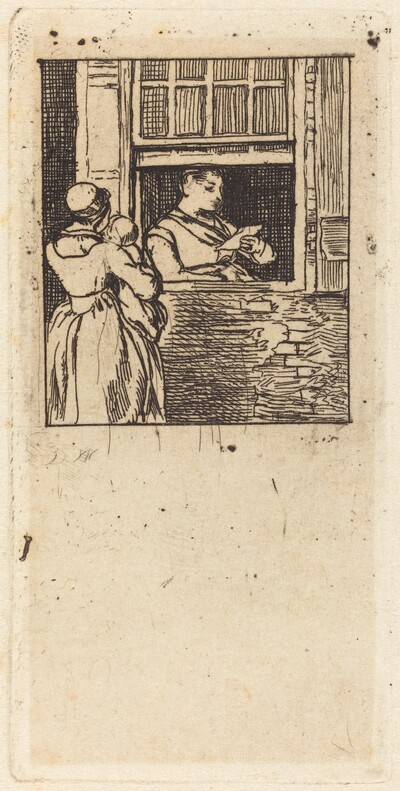 Woman at a Window, Reading a Letter