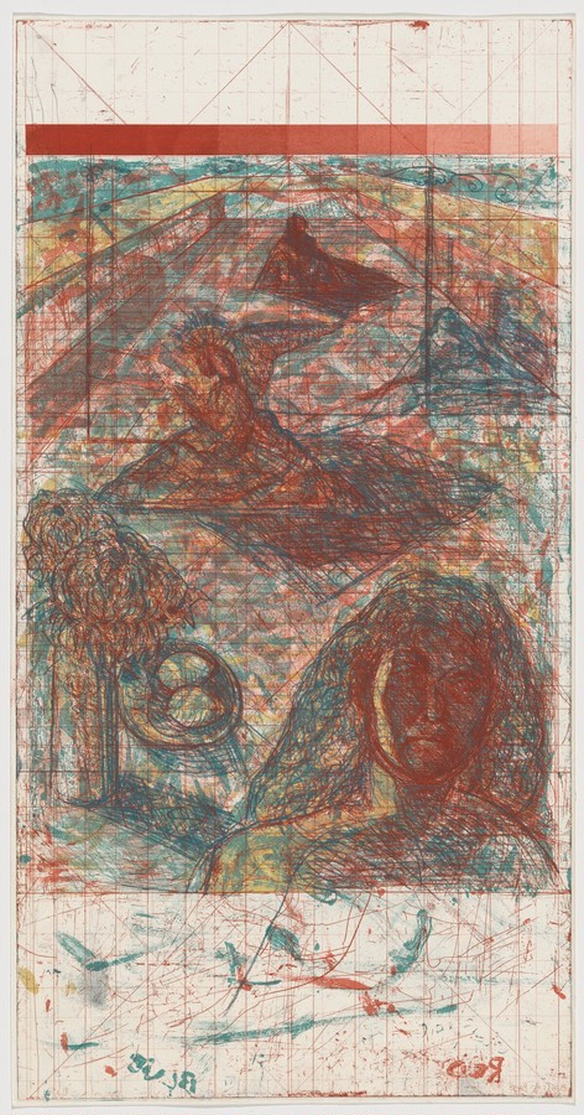 Abstraction, Belief, Desire [working proof 12 for panel C] by Pat Steir