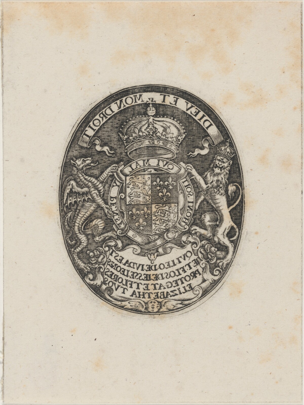 Shield of Queen Elizabeth by Simon de Passe