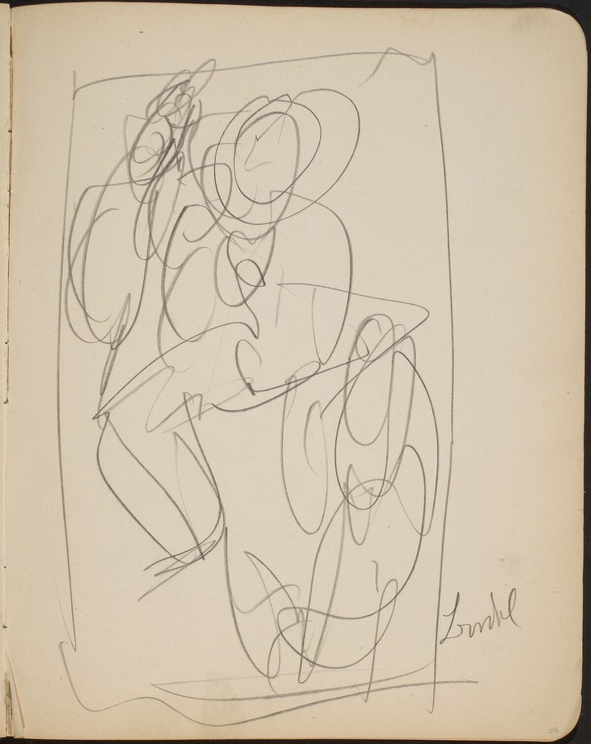 Kompositionsskizze mit Bezeichnung (Sketch with Inscription) [p. 25] by Max Beckmann