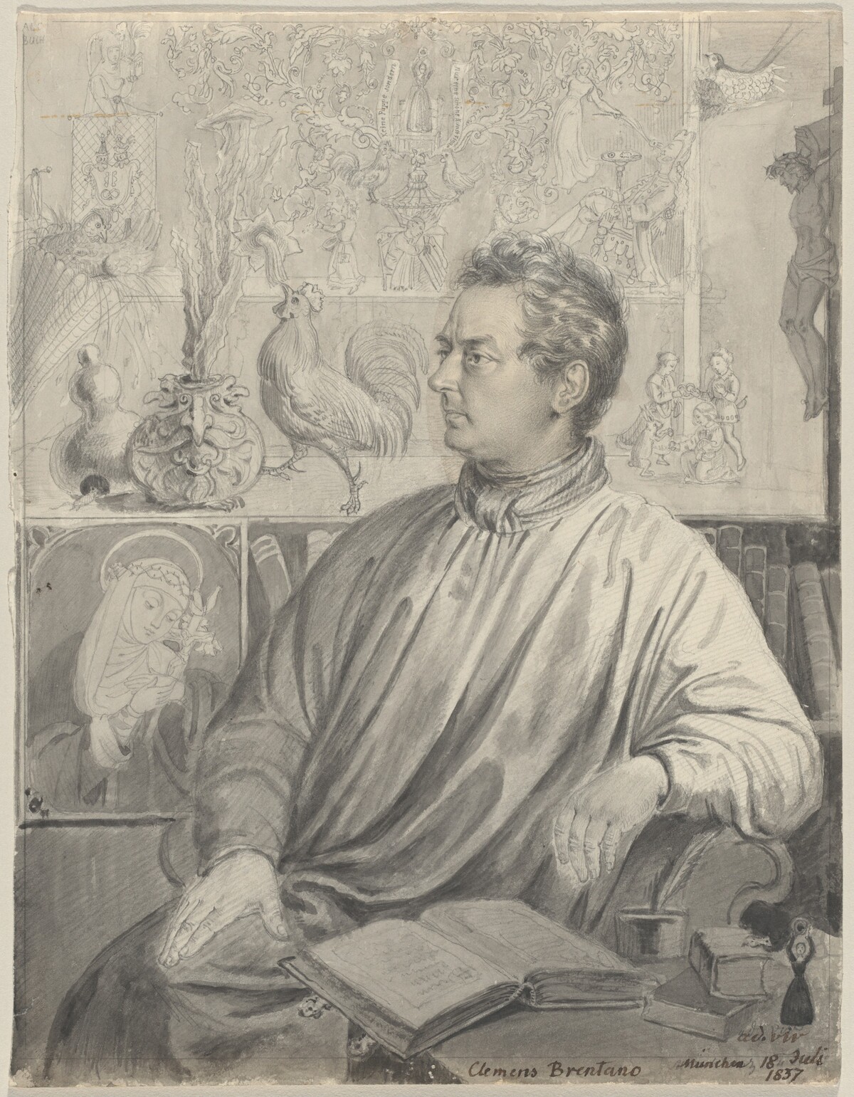 Clemens Brentano by Ludwig Emil Grimm