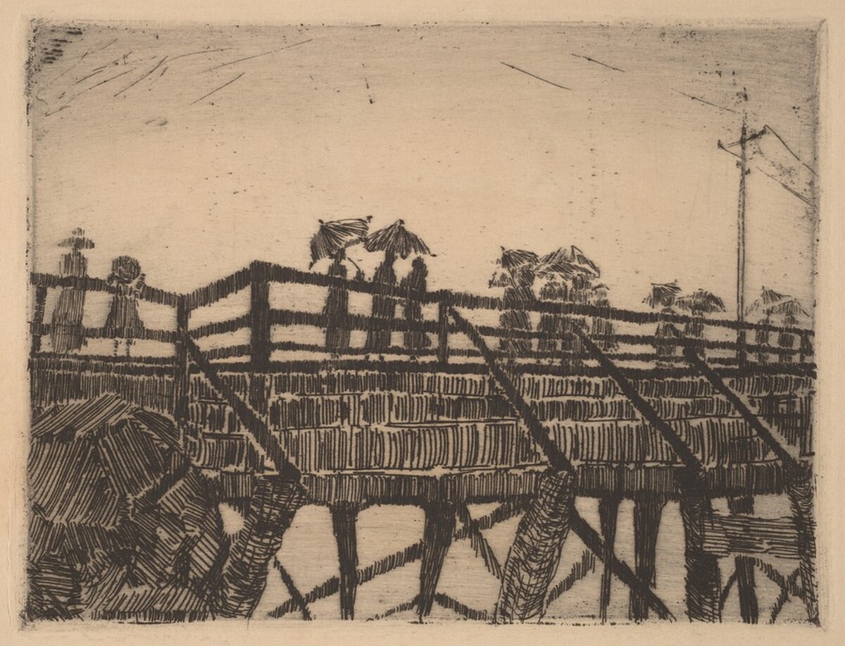Untitled (Bridge in the Rain) by Gertrude Fiske