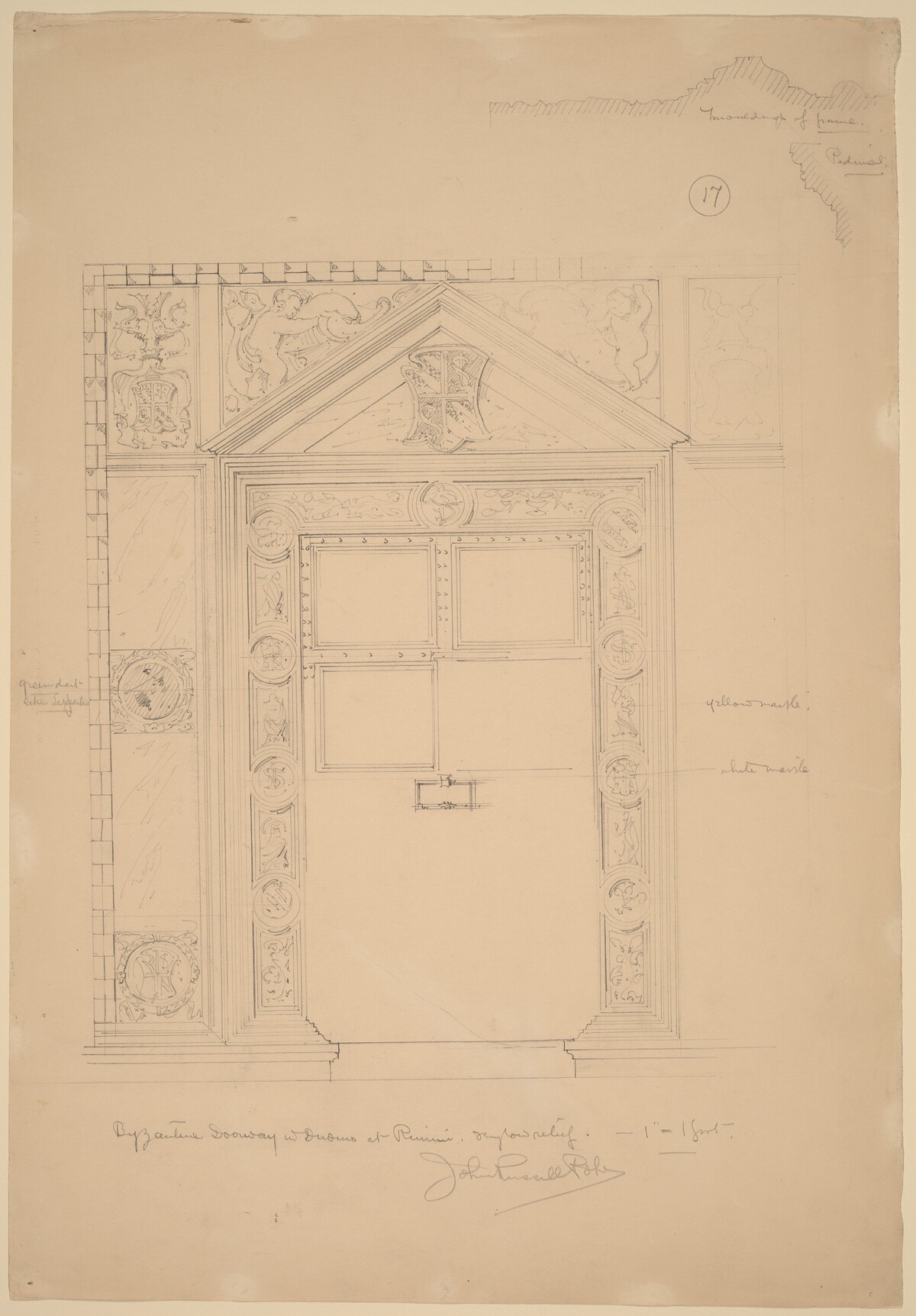 Byzantine Doorway with Duomo, Rimini by John Russell Pope
