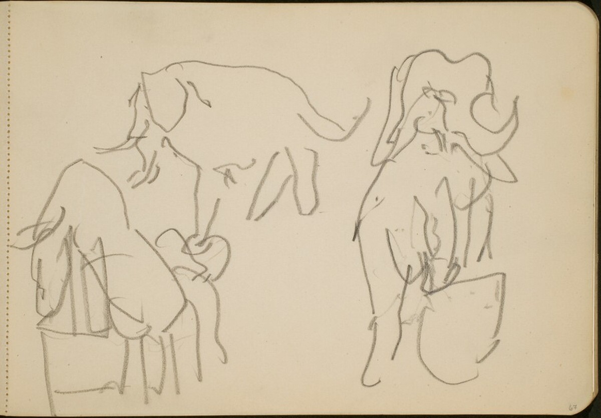 Zirkusnummer mit Elefanten (Circus Act with Elephants) [p. 67] by Max Beckmann