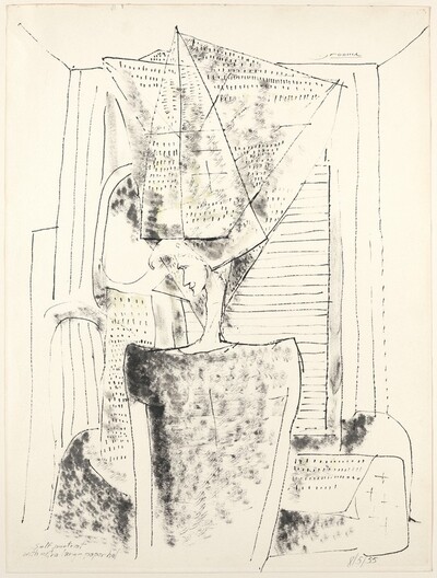 Self-portrait with extra large paper hat