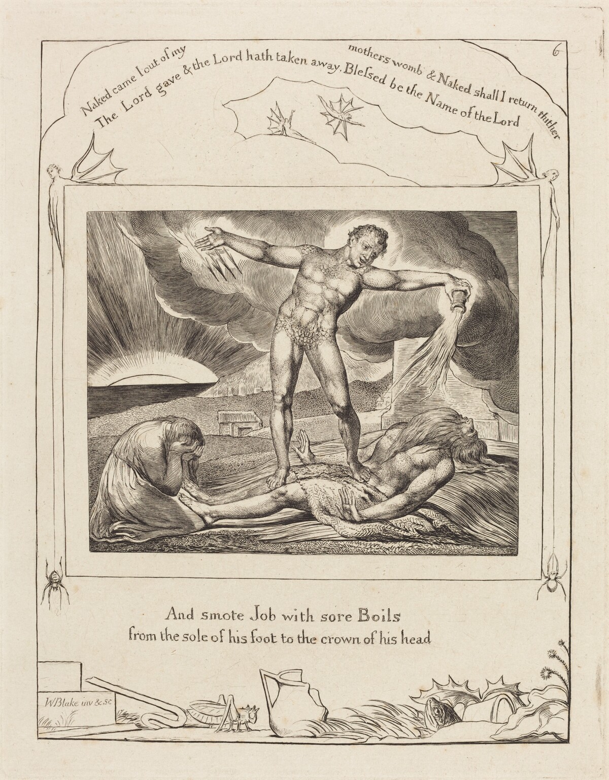 Satan Smiting Job with Boils by William Blake