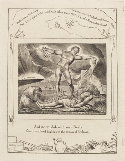 Satan Smiting Job with Boils