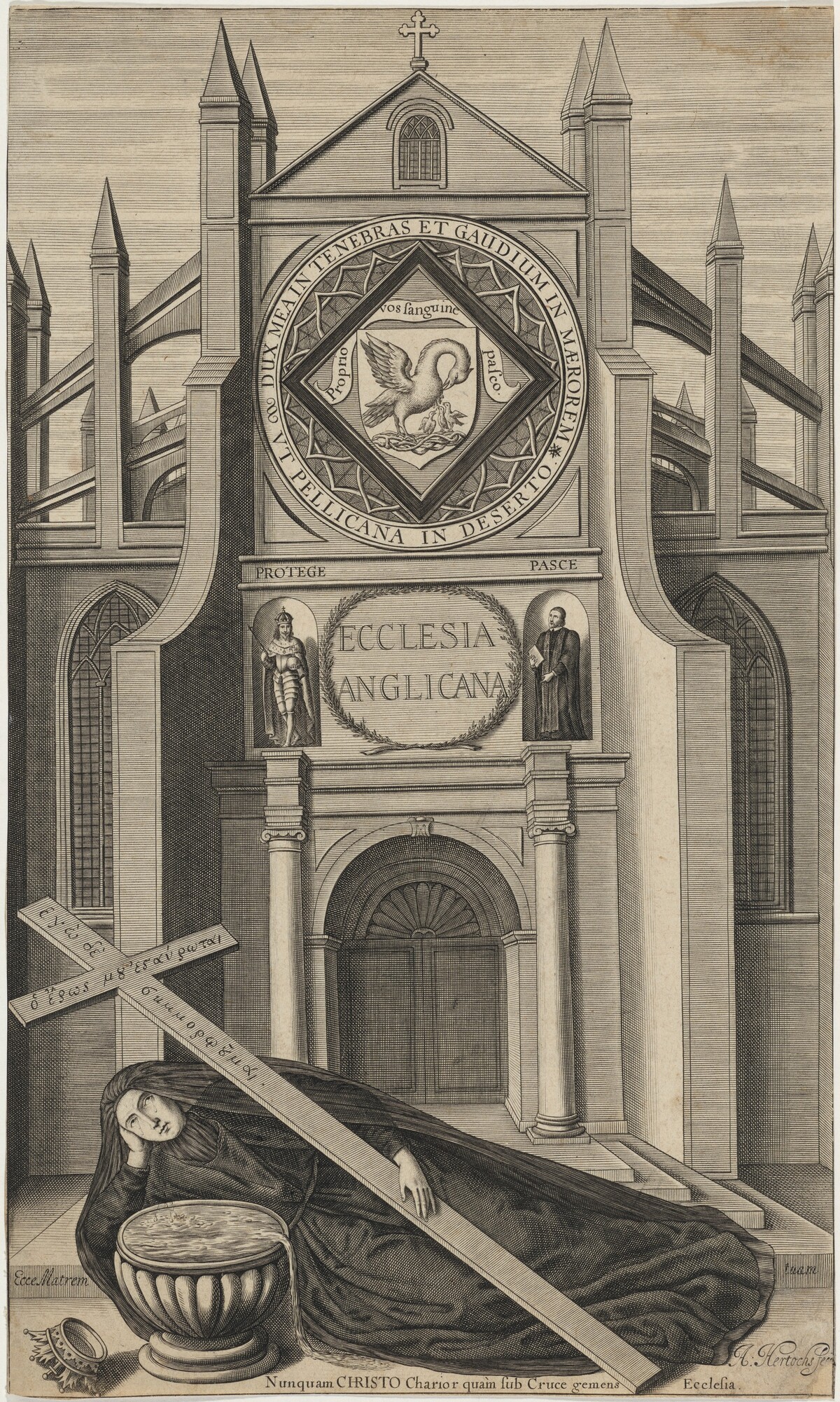 Title Page for Ecclesia Anglicana, by J. Ganden by Abraham Hertochs