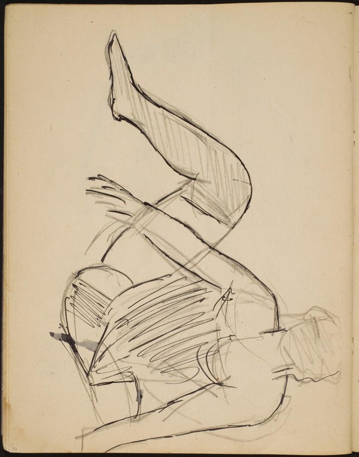 Sitzende Frau in Wäsche (Half Nude Seated) [p. 36] by Max Beckmann