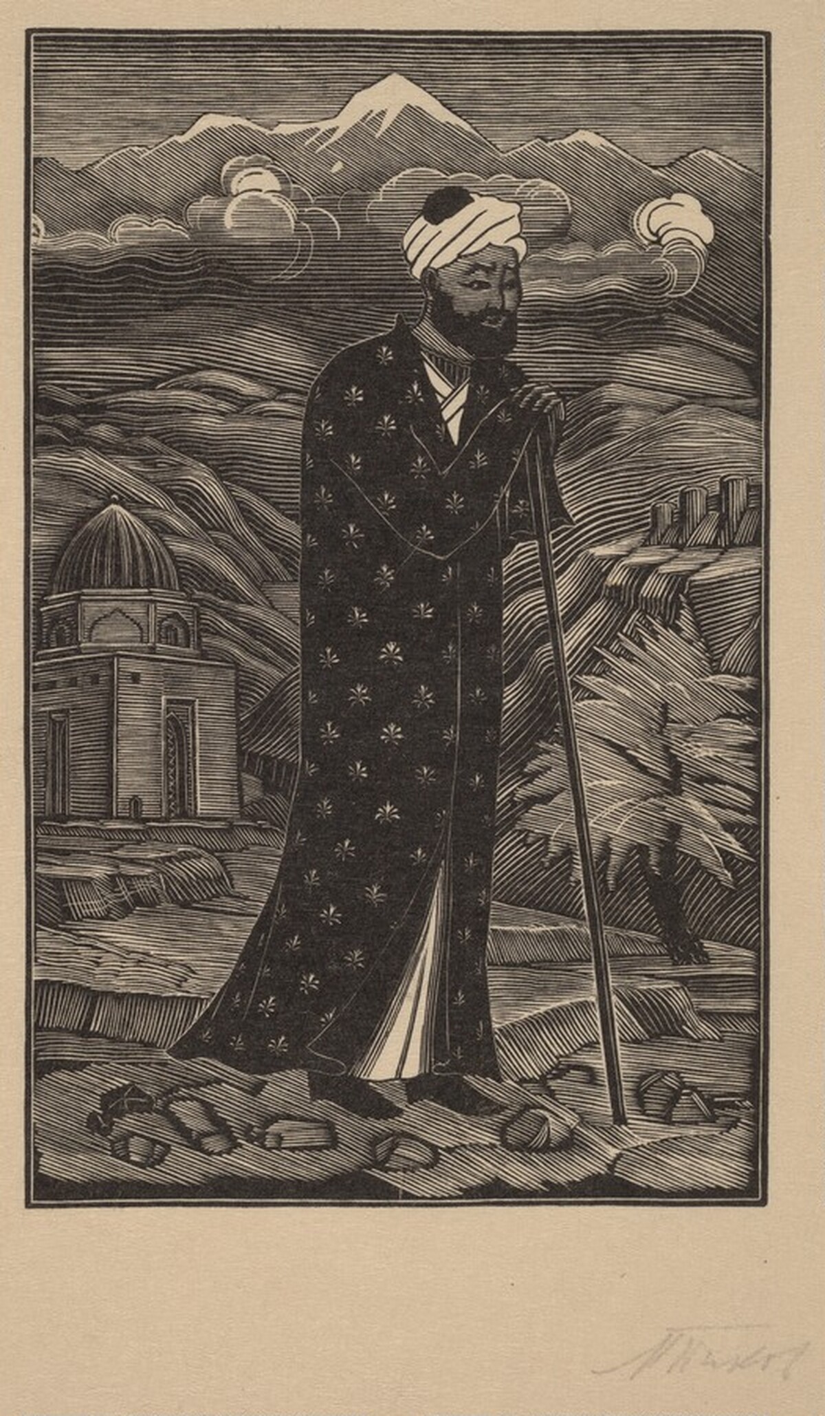 Portrait of Ali-Shir Nava'i by Probably Russian 20th Century after Mahmud Muzahhib