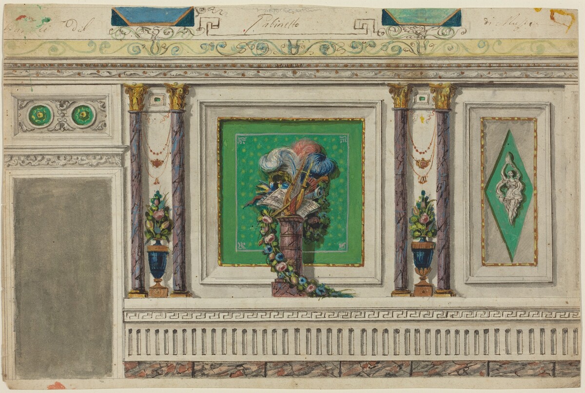 Design for a Wall of a Music Room [recto] by Italian 18th Century