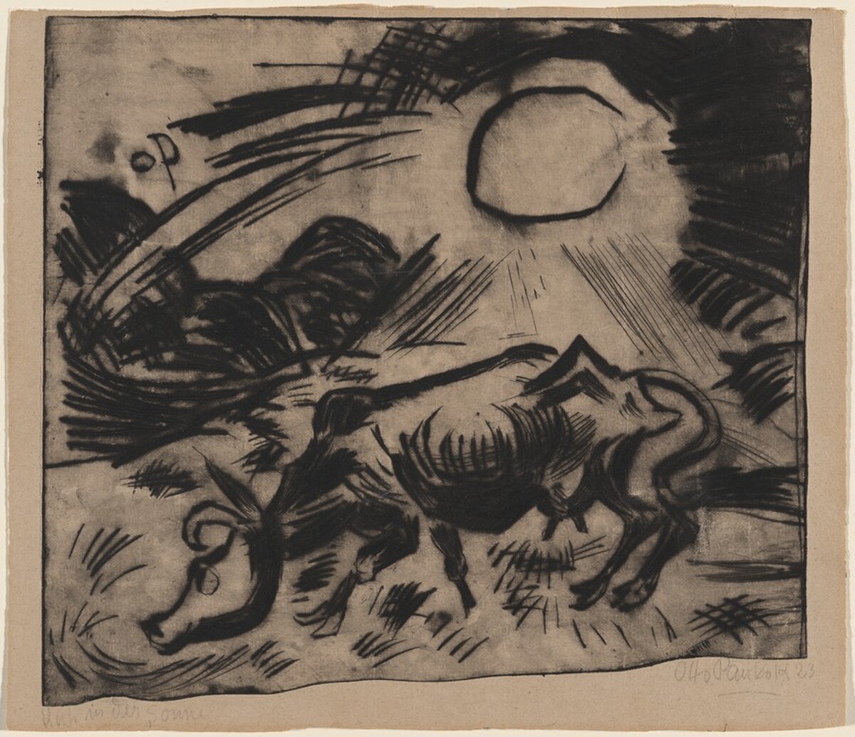 Kuh in der Sonne (Cow in the Sun) by Otto Pankok