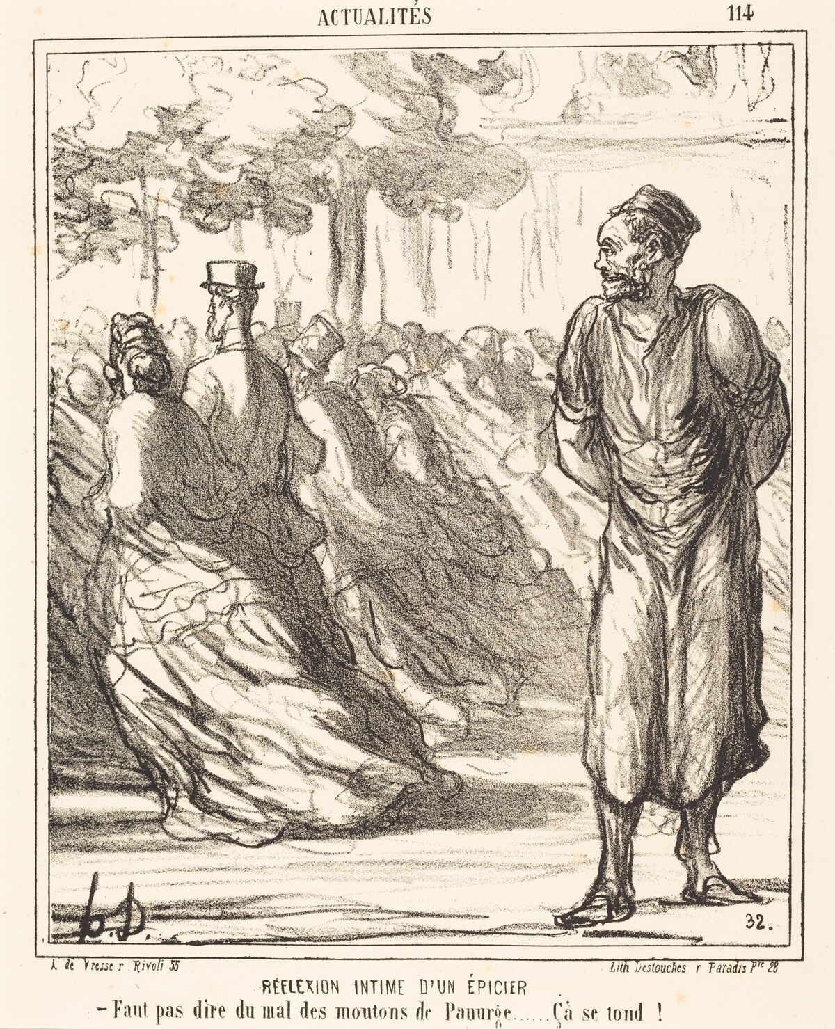Réflection intime d'un épicier by Honoré Daumier