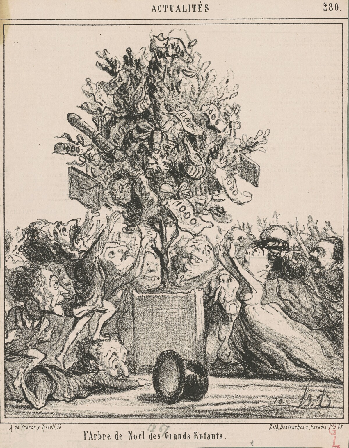 L'Arbre de Noël des Grands Enfants by Honoré Daumier