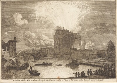 Veduta della Girandola a Castel Sant'Angelo (Fireworks Display over the Castle Sant'Angelo)