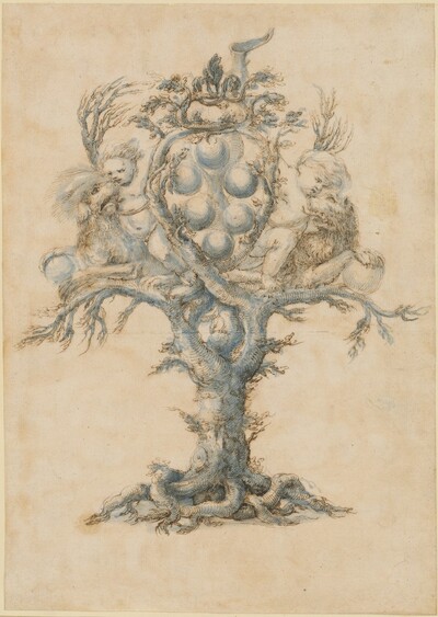 A Wine Decanter with Lions and Putti