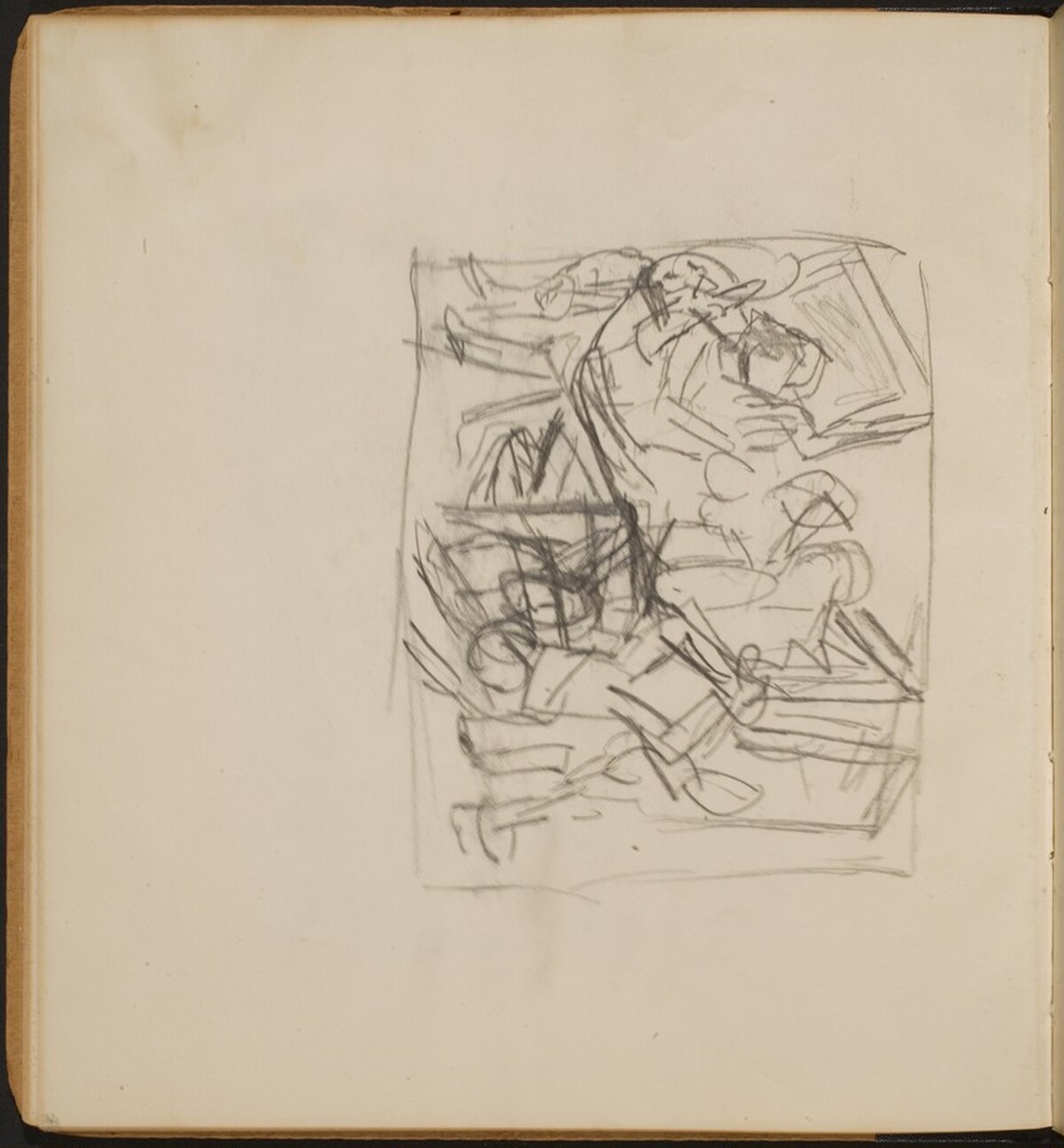 Mehrfigurige Skizze in Interieur (Interior Scene) [p. 32] by Max Beckmann