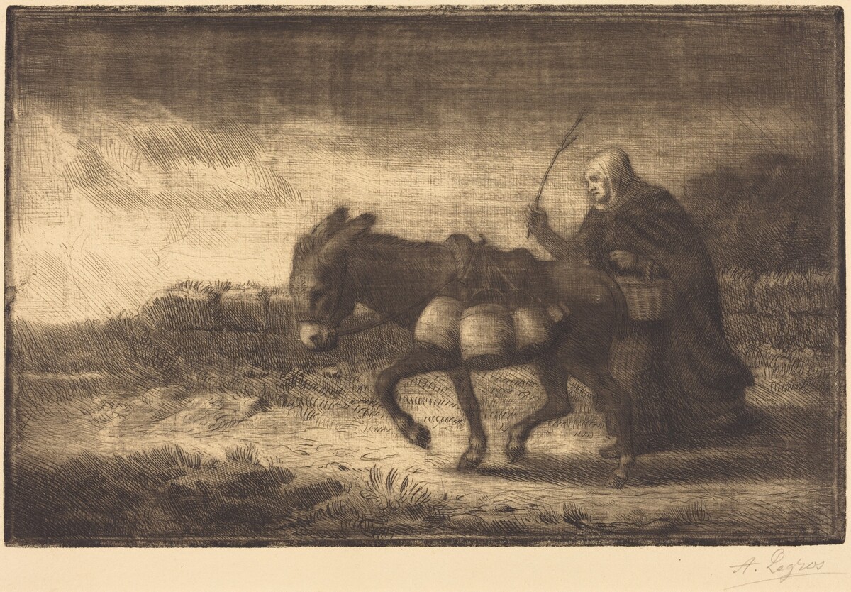 Milkmaid of Boulogne, 1st plate (Laitiere a Boulogne) by Alphonse Legros