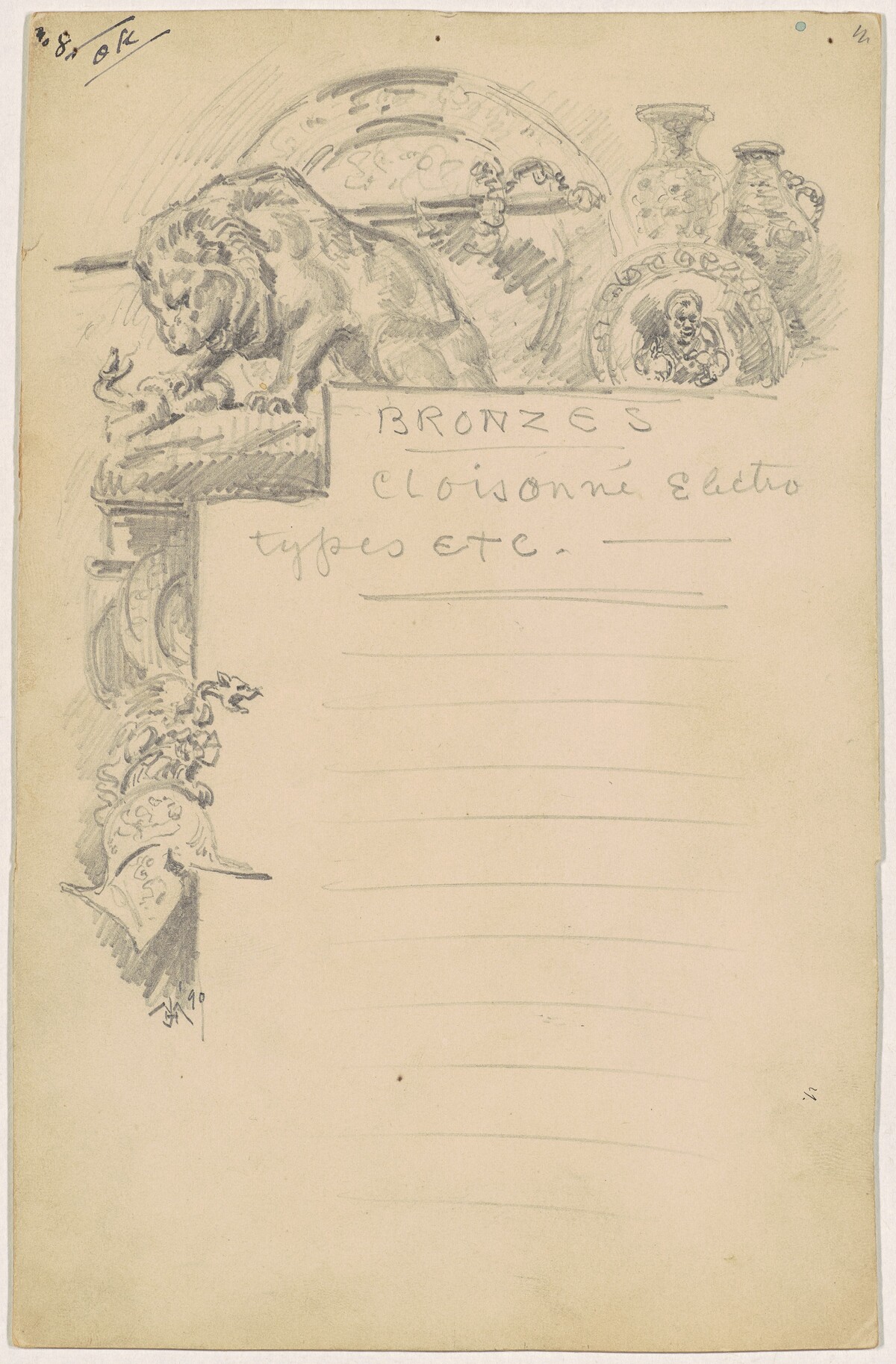 Study for "Bronzes" by James Henry Moser