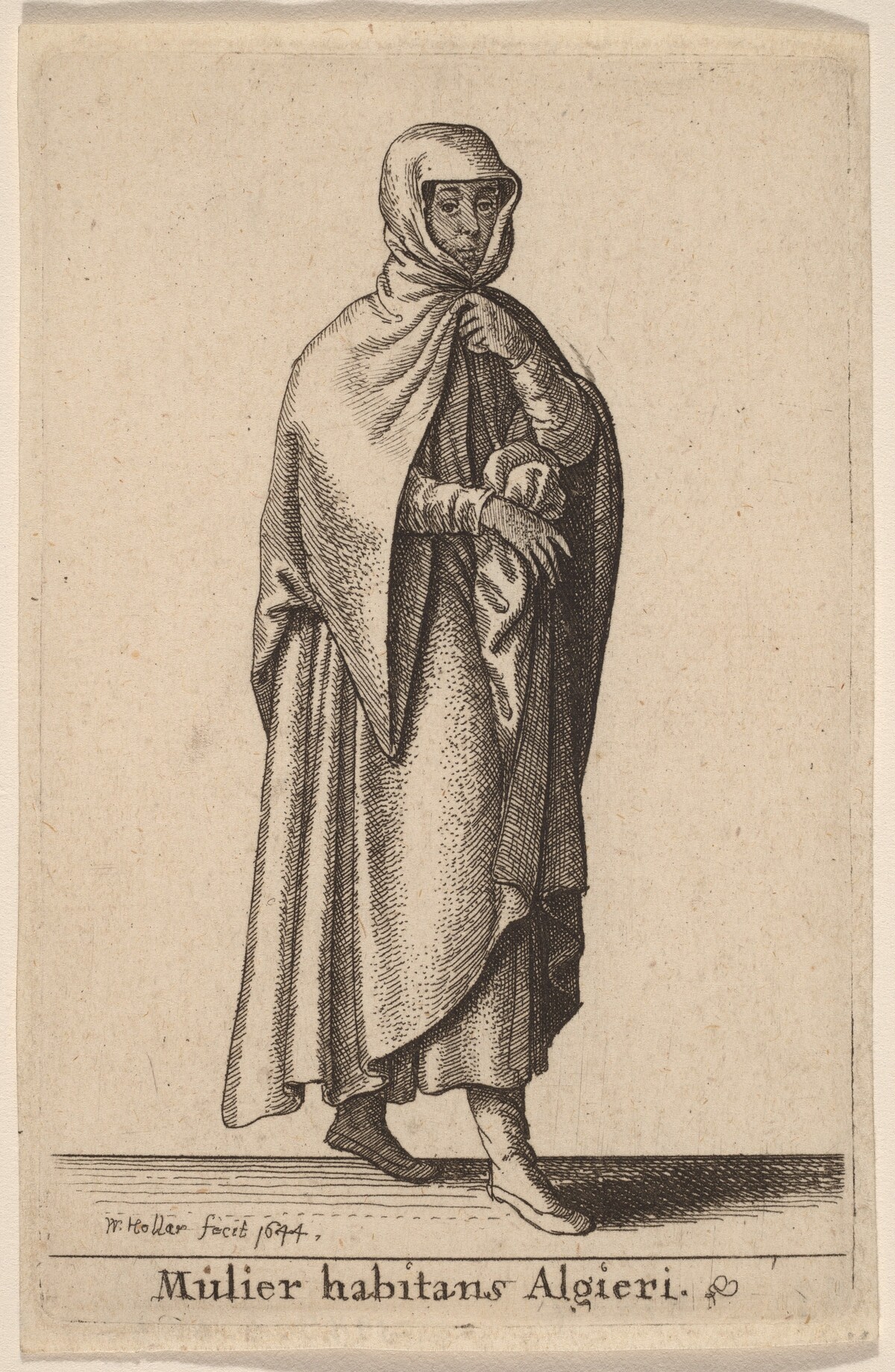 Mulier Habitans Algieri by Wenceslaus Hollar
