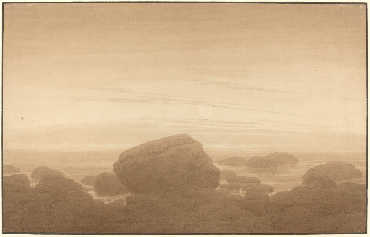 Moonrise on an Empty Shore by Caspar David Friedrich