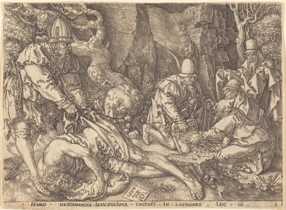 Traveler among Thieves by Heinrich Aldegrever