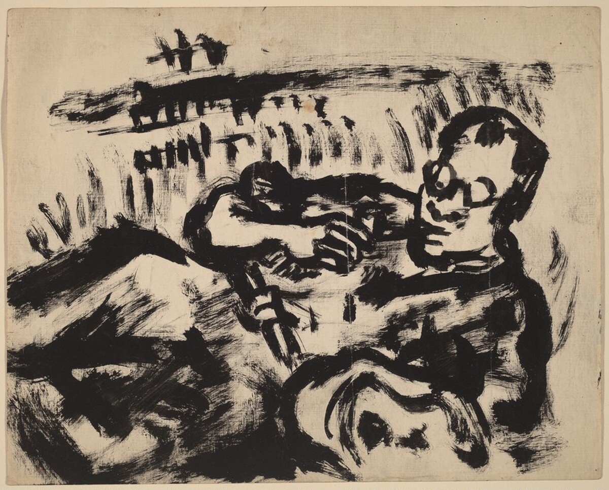 Man Wearing Glasses, Smoking a Pipe by Mark Rothko