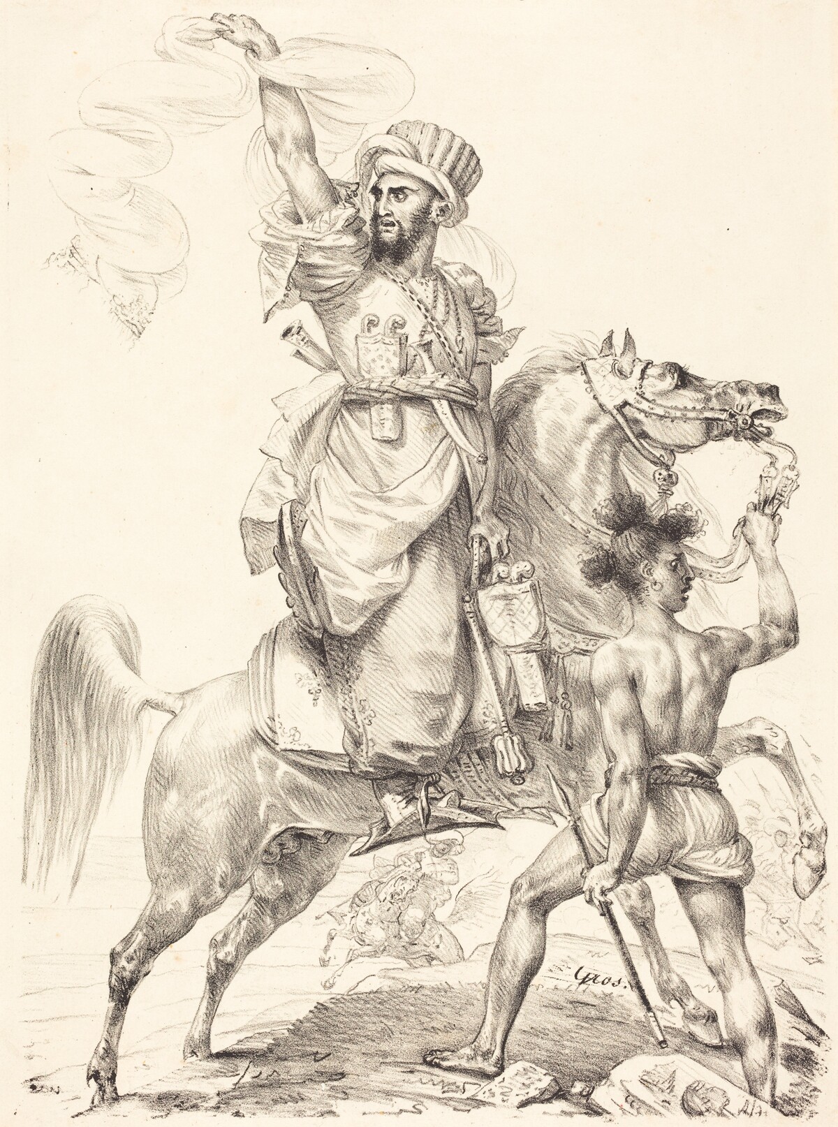 The Chief of the Mamelukes on Horseback by Antoine-Jean Gros