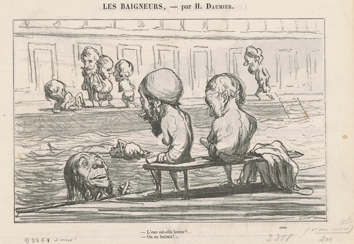 L'eau est-elle bonne? ... / Une pleine eau by Honoré Daumier