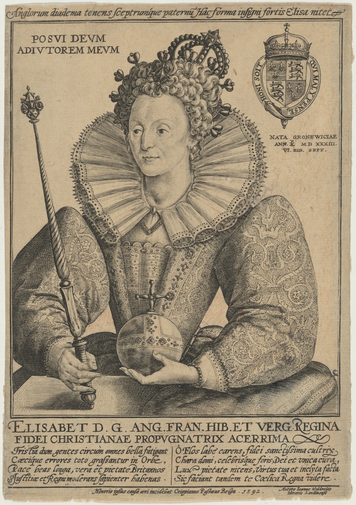 Elizabeth, Queen of England by Crispijn de Passe I