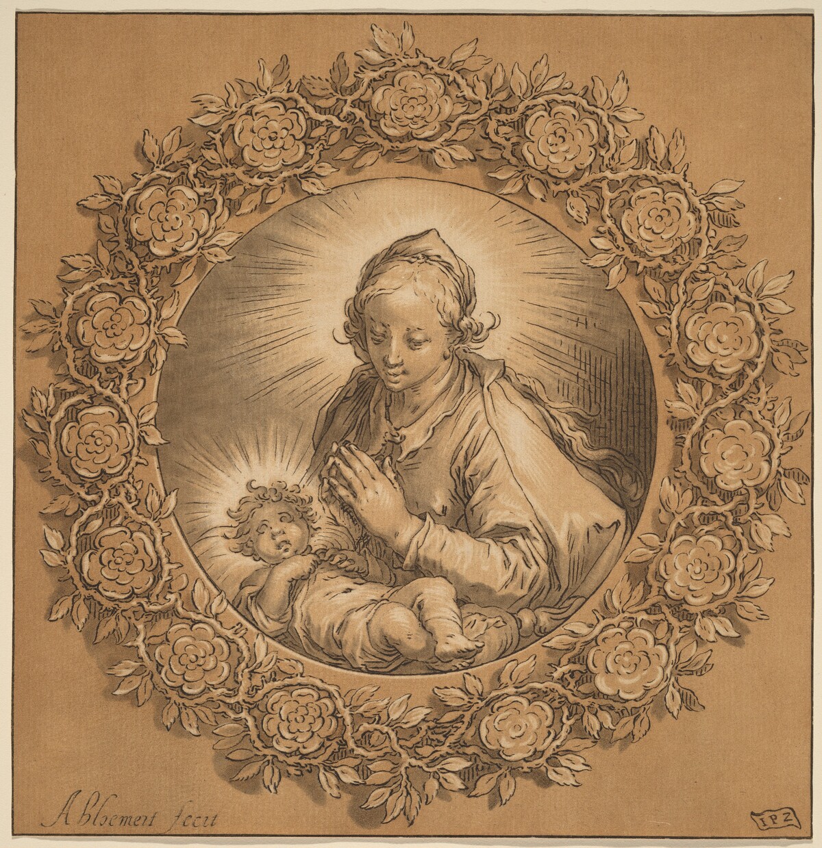 Madonna and Child by Cornelis Ploos van Amstel after Abraham Bloemaert
