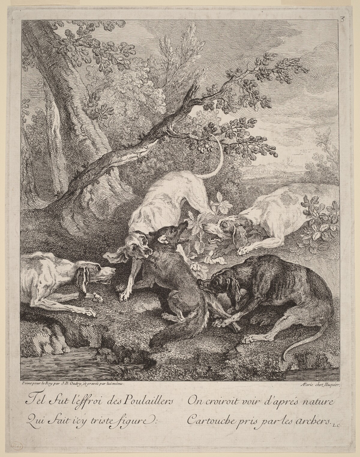 A Fox Attacked by Dogs by Jean-Baptiste Oudry