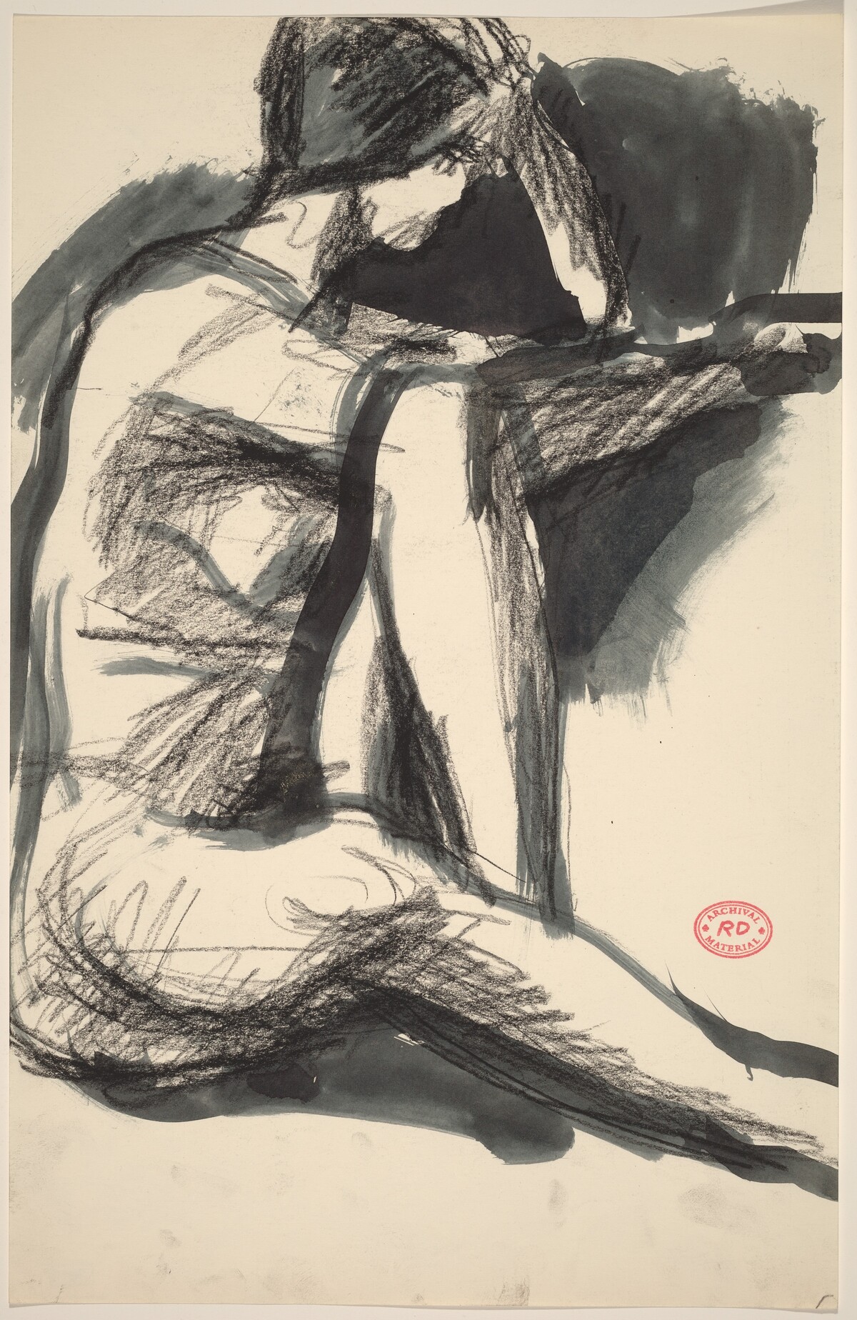 Untitled [seated nude facing to her left] by Richard Diebenkorn