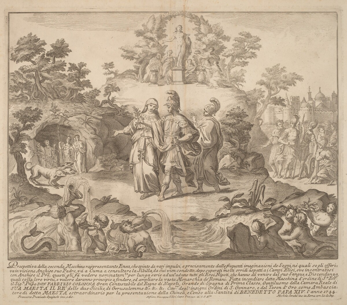 The Seconda Macchina for the Chinea of 1744: Aeneas and Cumaean Sibyl by Miguel de Sorellò after Francisco Preciado de la Vega (designer)