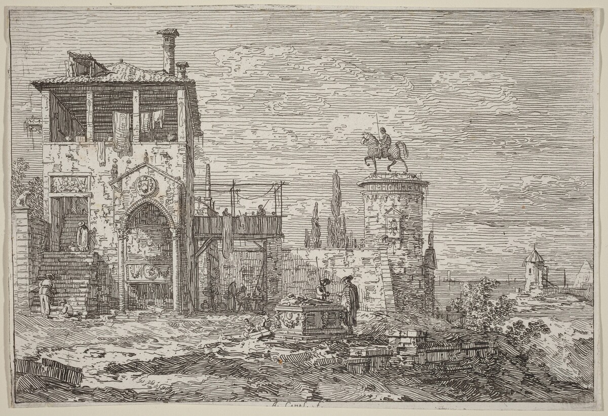 The Equestrian Monument by Canaletto