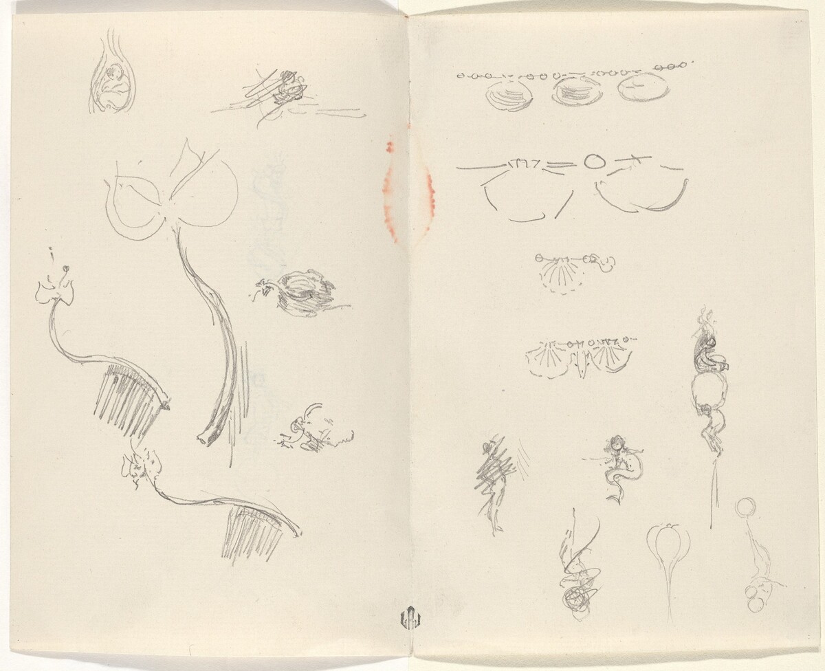 Studies for Jewelry Designs [verso] by Beatrix Godwin Whistler