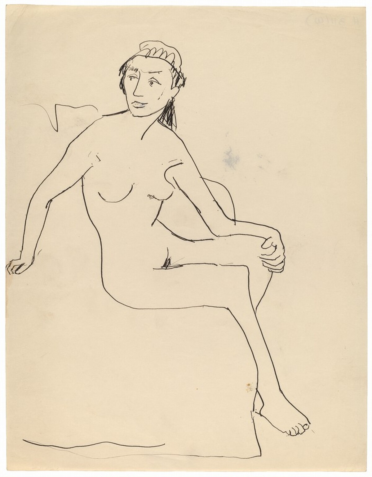 Seated Female Nude Turned to the Right, Head Turned to the Left by Mark Rothko