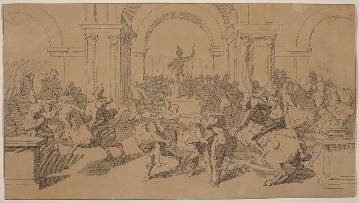 The Rape of the Sabine Women by Italian 20th Century after Luca Cambiaso