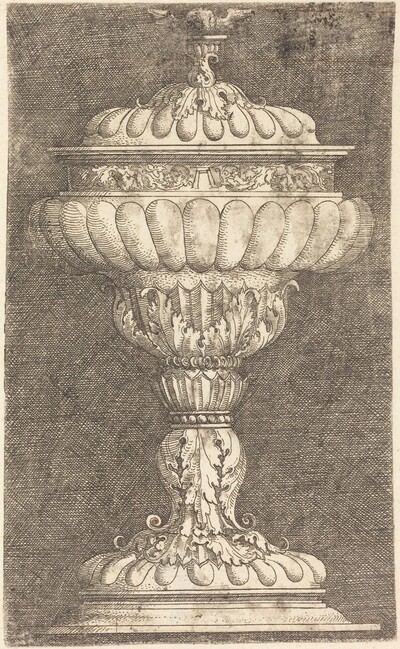 Covered Goblet with Winged Ball