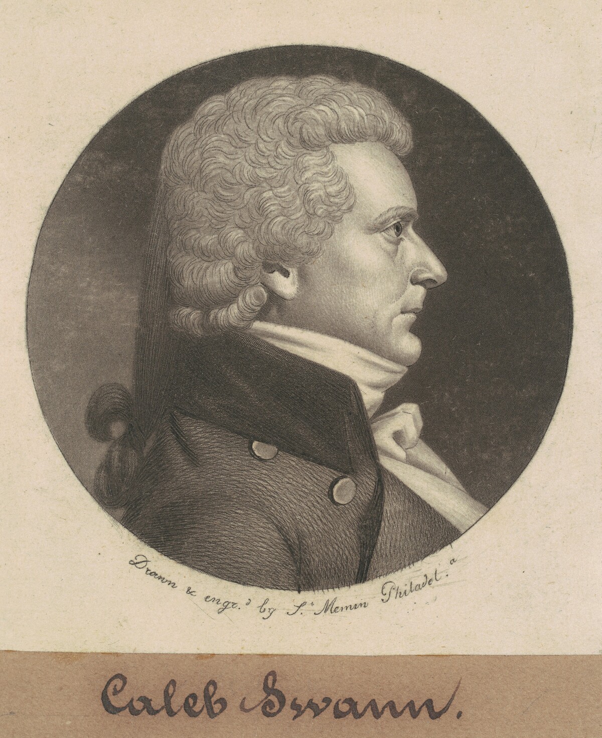 Caleb Swan by Charles B. J. Févret de Saint-Mémin