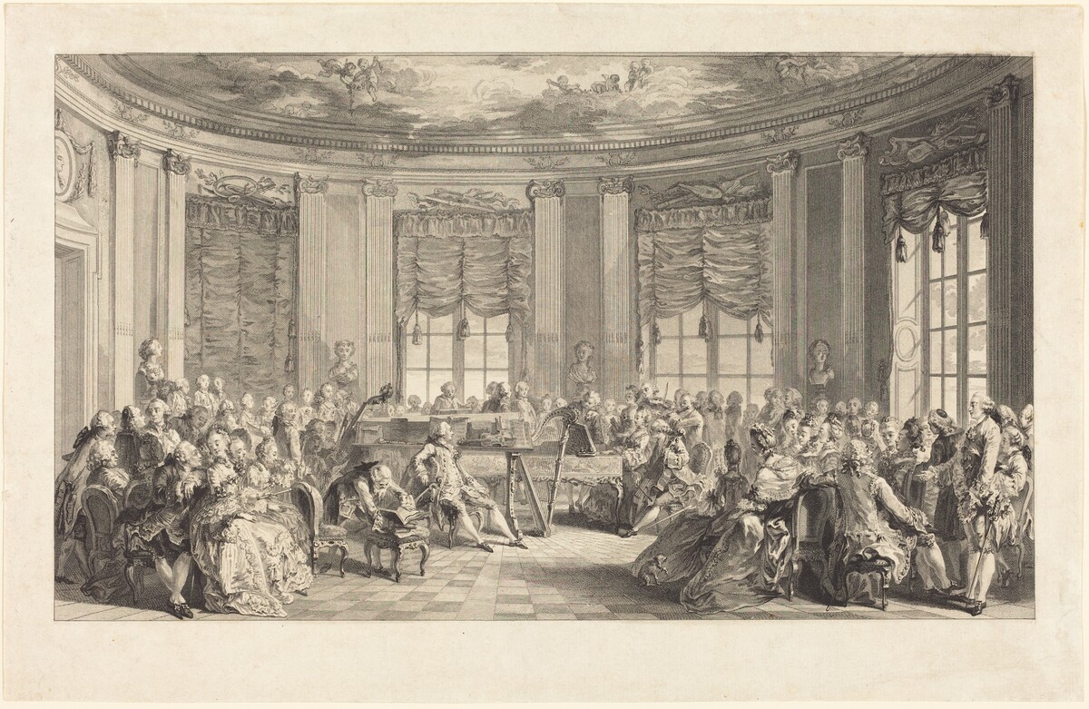 Le concert by Antoine-Jean Duclos after Augustin de Saint-Aubin