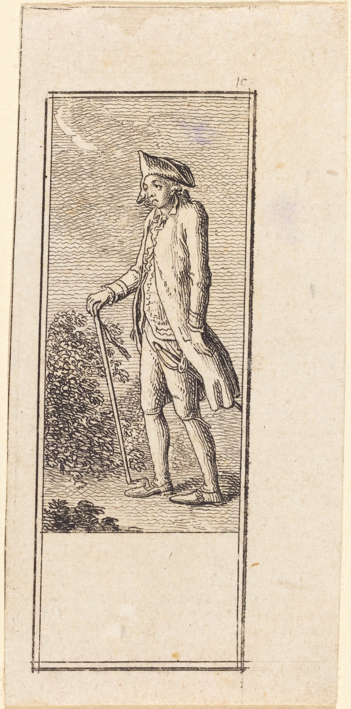 Young Man with Cane by Daniel Nikolaus Chodowiecki