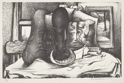 Untitled (Primitive Sculpted Heads - Still Life)