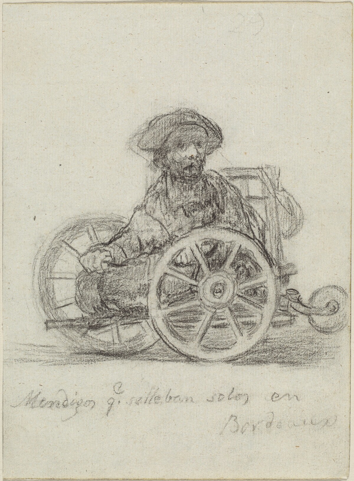 Mendigos que se llevan solos en Bordeaux (Beggars Who Get about on Their Own in Bordeaux) by Francisco Goya