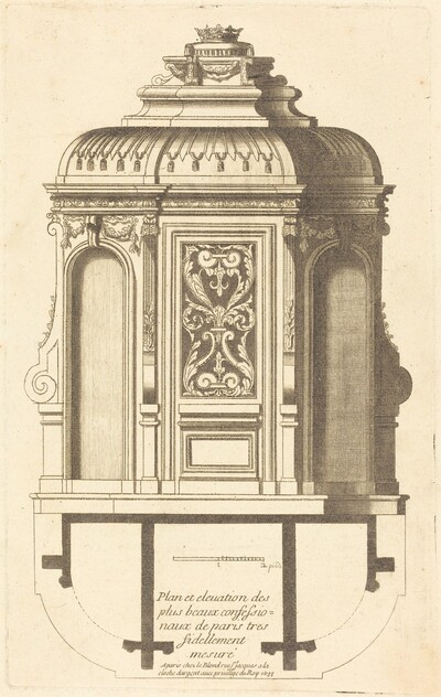 Plan et elevation des plus beaux confessionnaux de Paris, tres fidelemant mesure