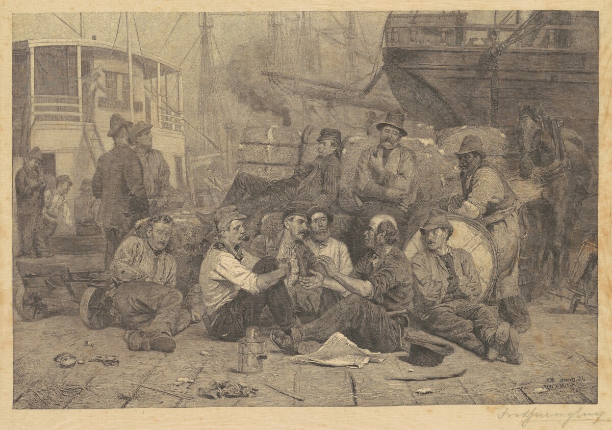 The Longshoremen's Noon by Frederick Juengling, after John George Brown