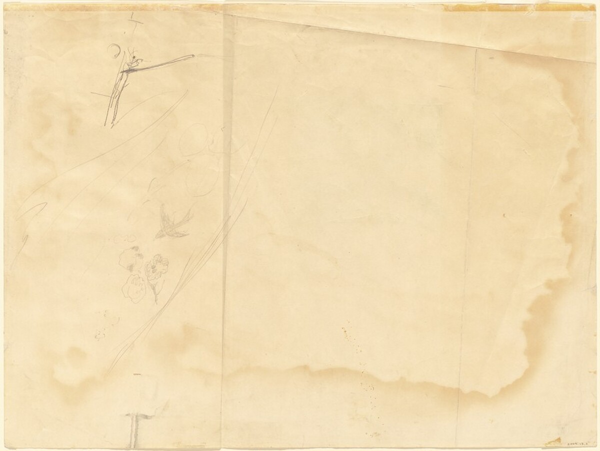 Study for "Wind from the Sea" (verso) by Andrew Wyeth